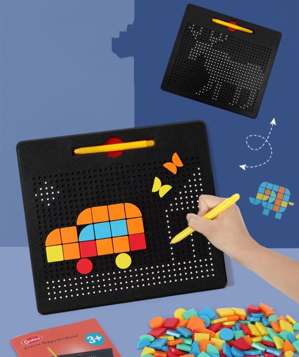 Magnetic Beads Drawing Board with Magnetic Pen and Puzzle