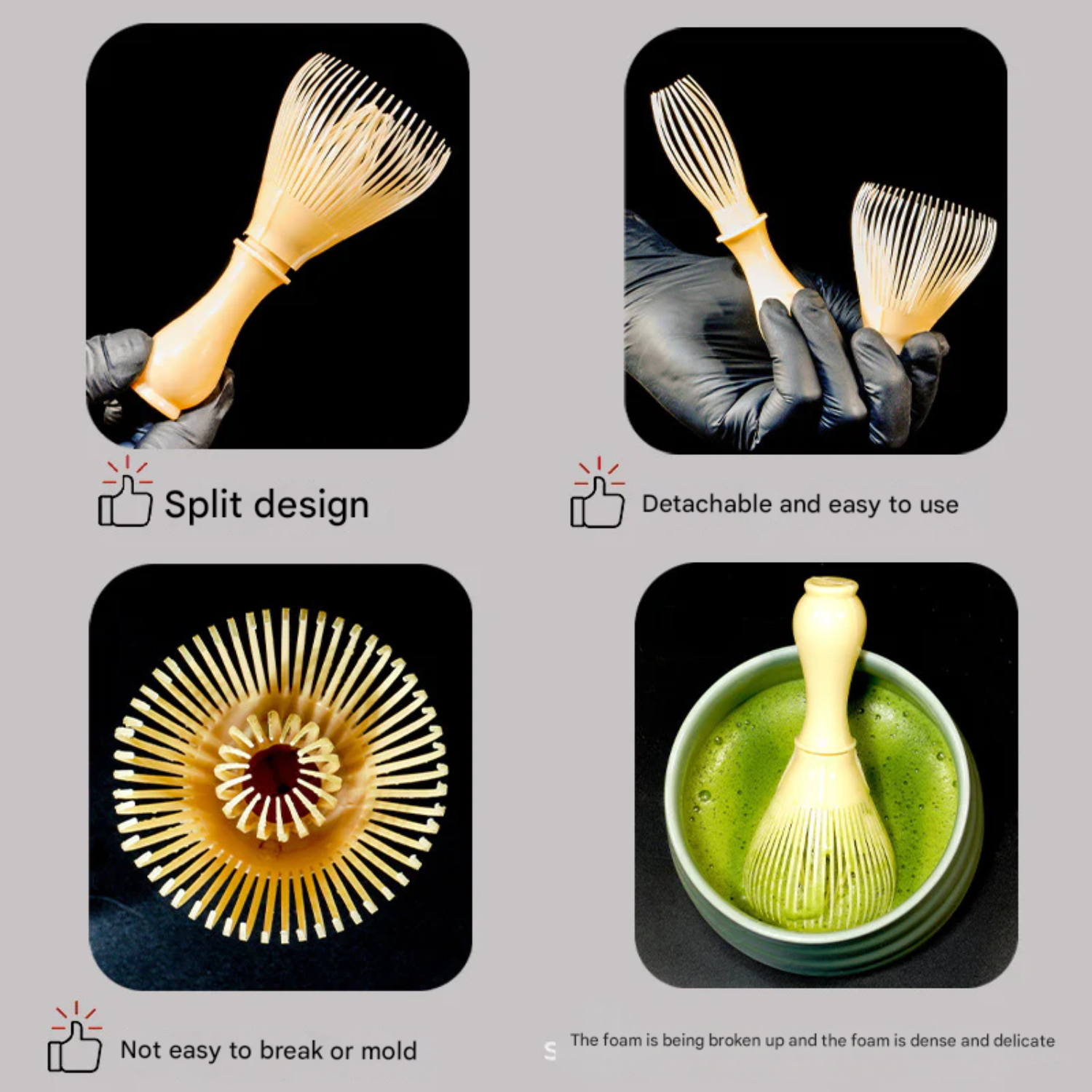 Resin Matcha Whisk for Tea Ceremony – Chinese Style Matcha Brush for Smooth Blending
