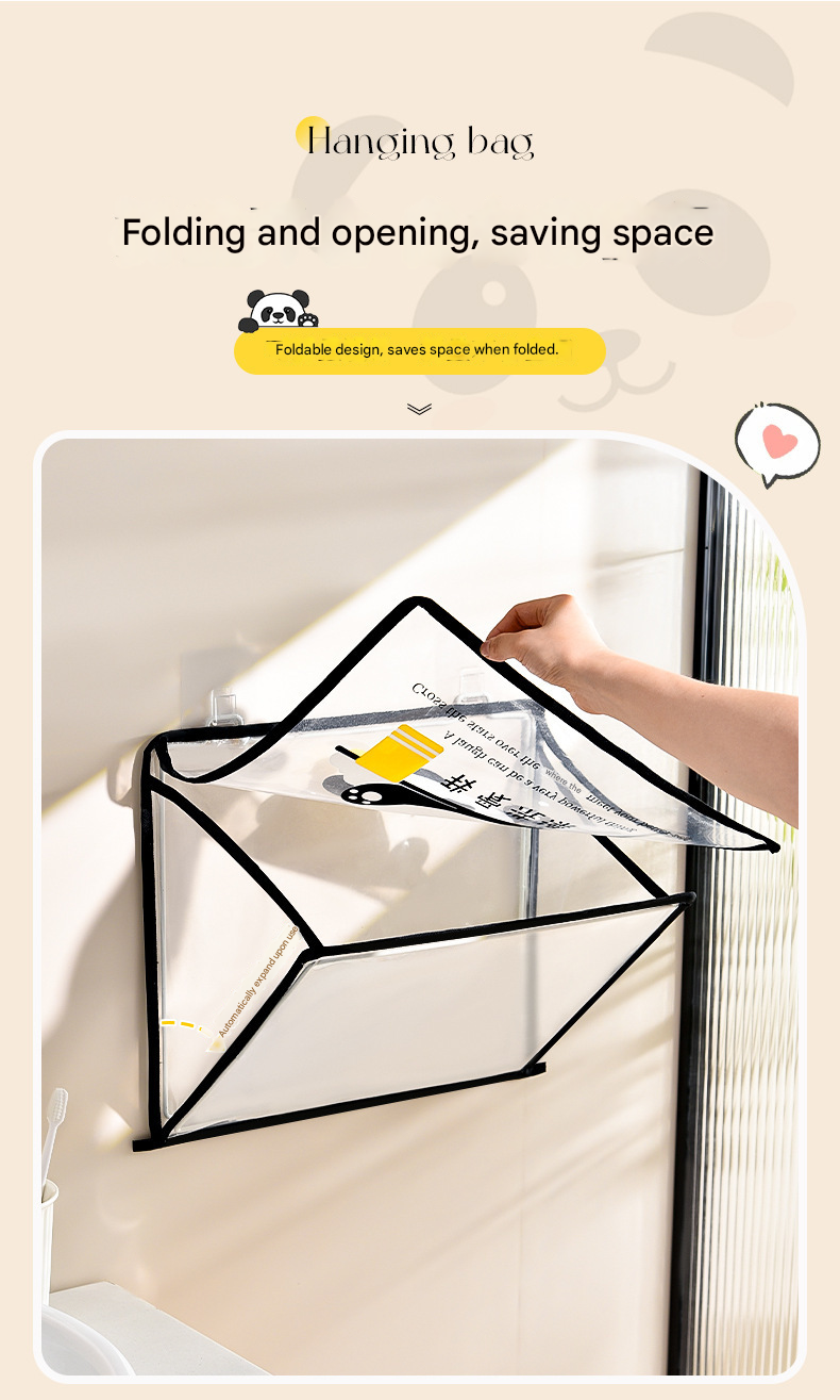 Waterproof Hanging Storage Bag for Bathroom & Dorm – Wall-Mounted Clothes Organizer