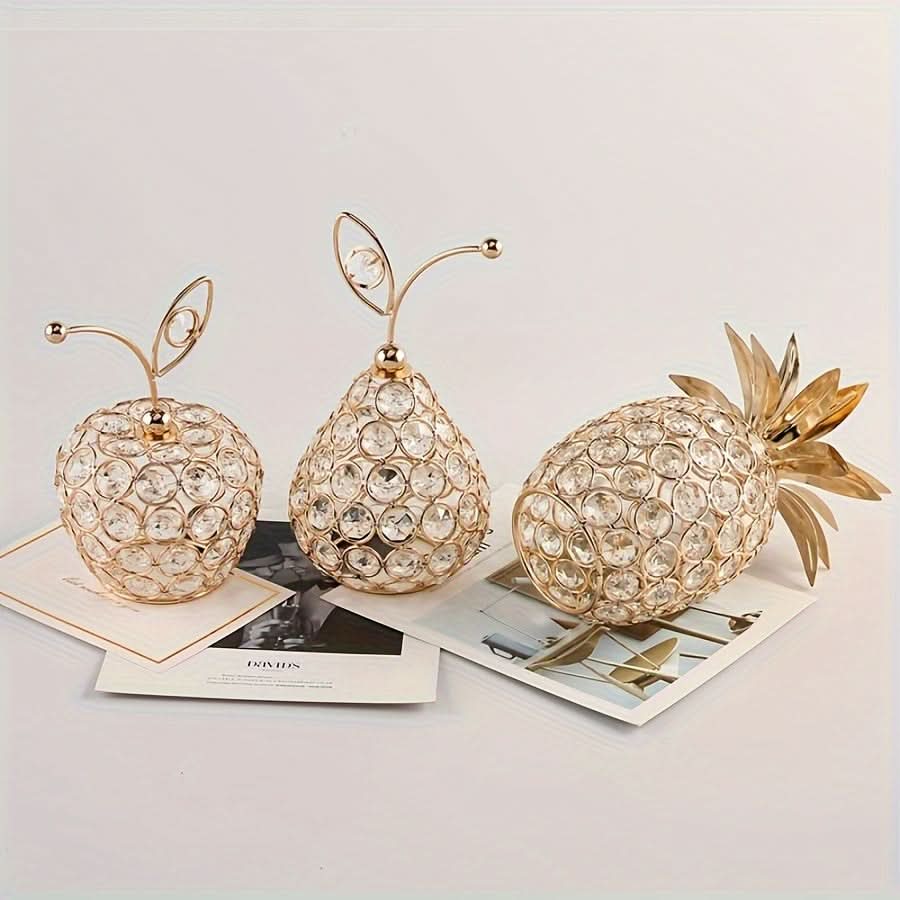 Crystal Beaded Pineapple Sculpture – Elegant Table Centerpiece