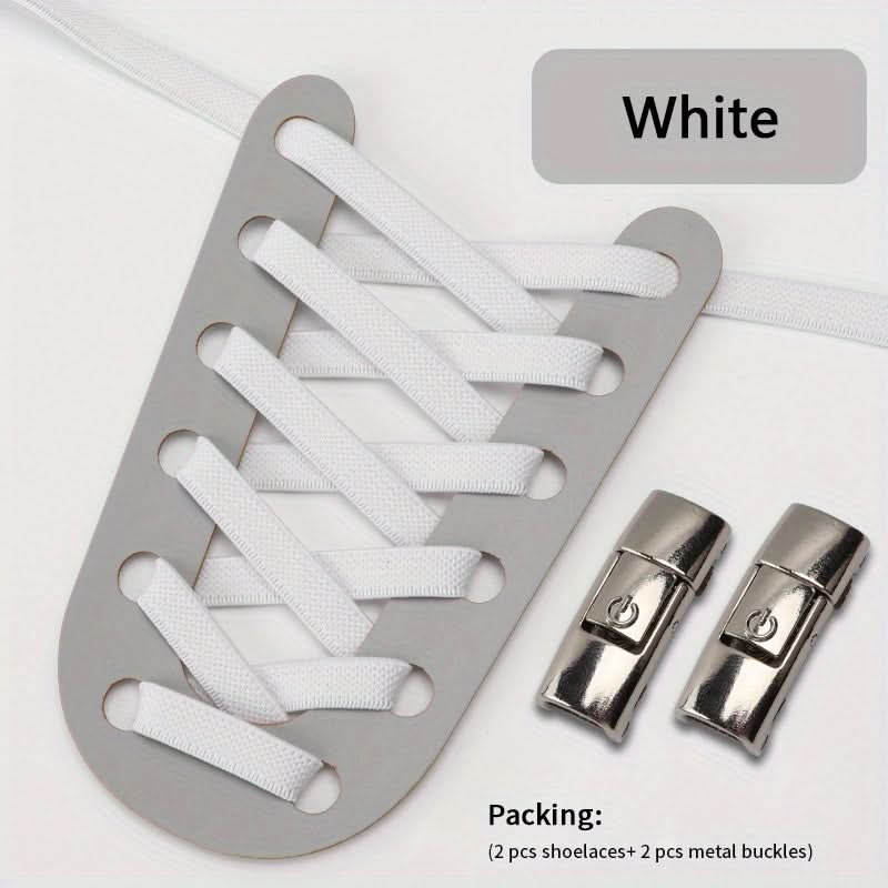 No-Tie Shoelaces with Adjustable Buckles – Easy-On Fit For Sneakers & Sports Shoes
