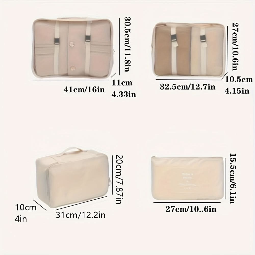 7-Piece Large Capacity Travel Organizer Set - Nylon Packing Cubes