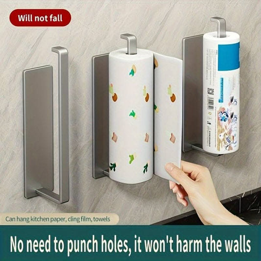 Wall-Mounted Paper Towel Holder - Sturdy Non-Perforated Cloth Rack
