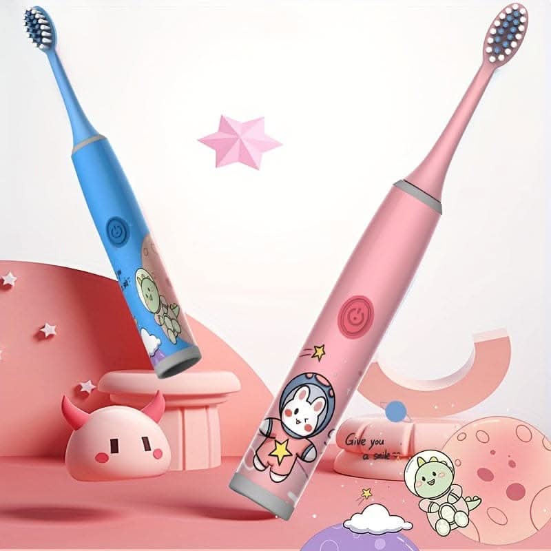 Kids Electric Toothbrush with 4 Brush Heads, Soft Bristles
