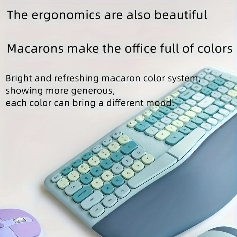 Ergonomic Wireless Keyboard & Mouse Set - 2.4G Wireless