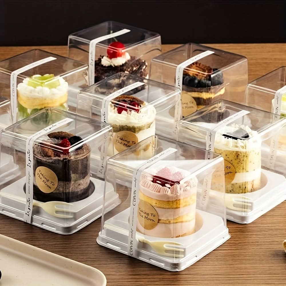 50PCS Clear PET Baking Cups with Lids