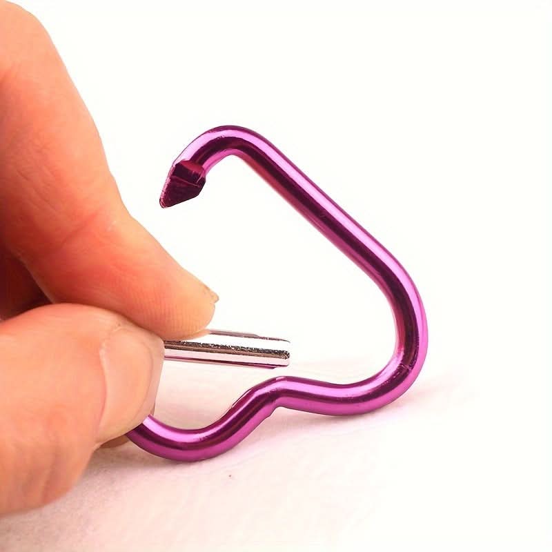 10-Pack Heart Carabiner Clips with Rings