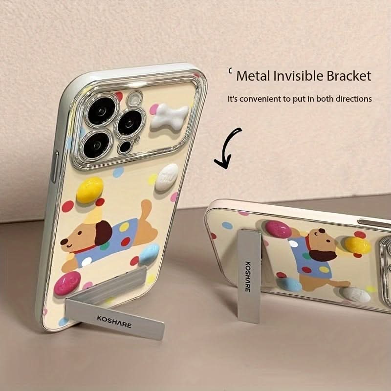 Cartoon Dog Case with Chain for iPhone 16