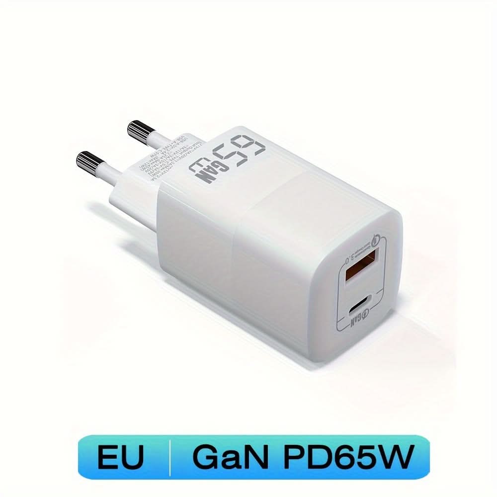 65W GaN USB-C PD Charger - Fast Charging for Laptop, iPhone, MacBook