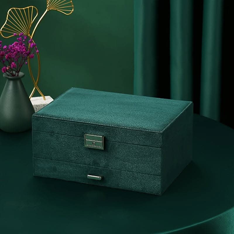 Luxurious 3-Layer Jewelry Box – Flannelette & Lockable