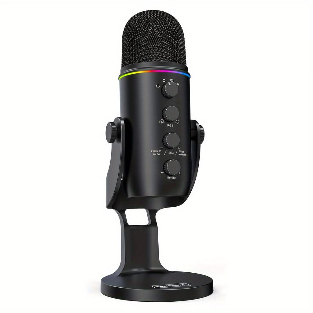 USB Condenser Microphone with RGB Lighting