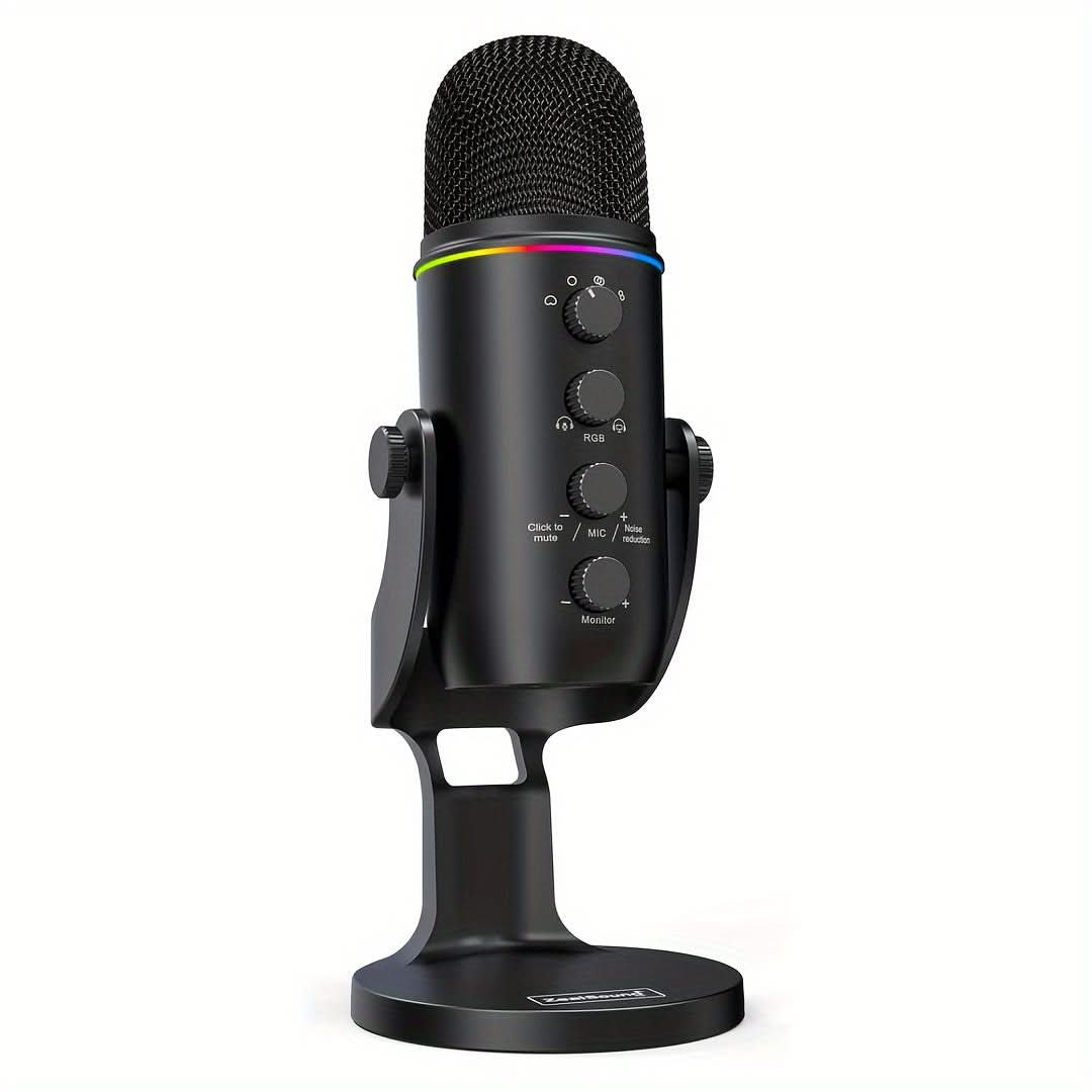 USB Condenser Microphone with RGB Lighting