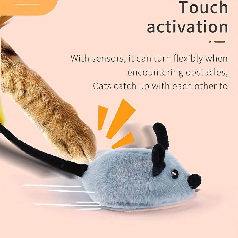 Rechargeable Plush Electric Cat Mouse Toy – Interactive Whisker Teaser