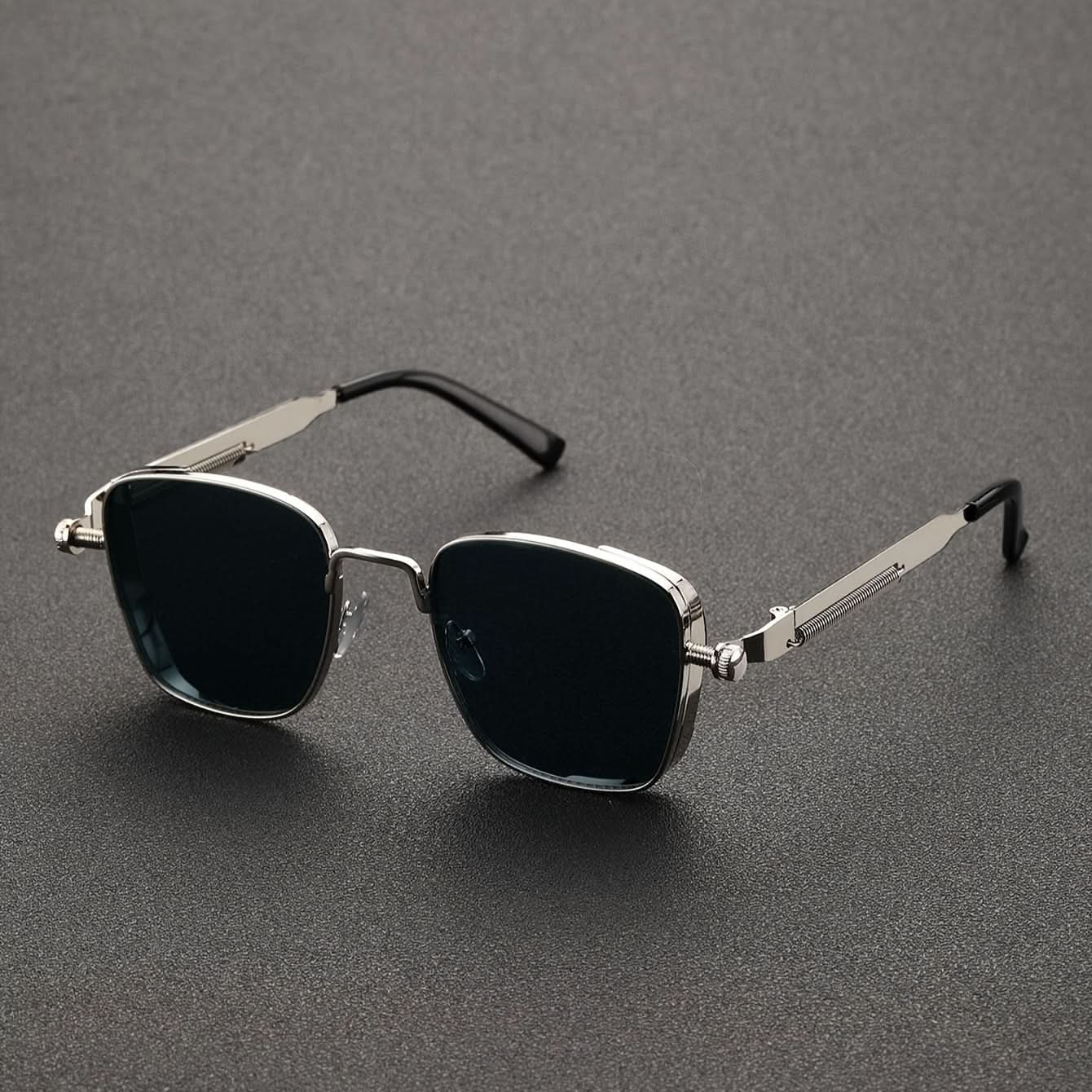 Steampunk Chic Square Frame Sunglasses – Retro Fashion for All