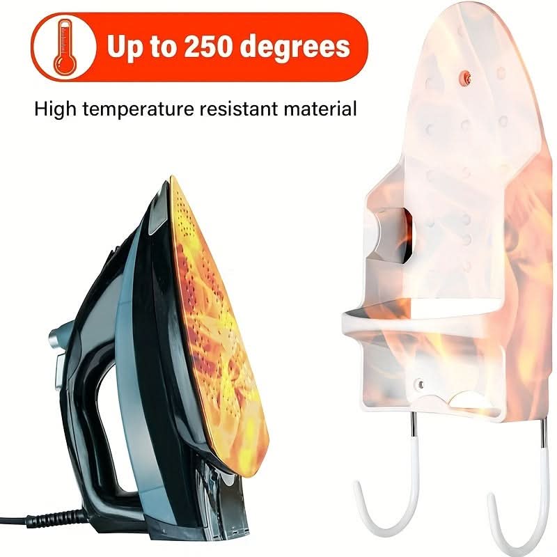 Wall-Mounted Steam Iron & Hair Dryer Rack