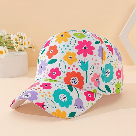 Kids' Floral Baseball Cap – Adjustable & Breathable