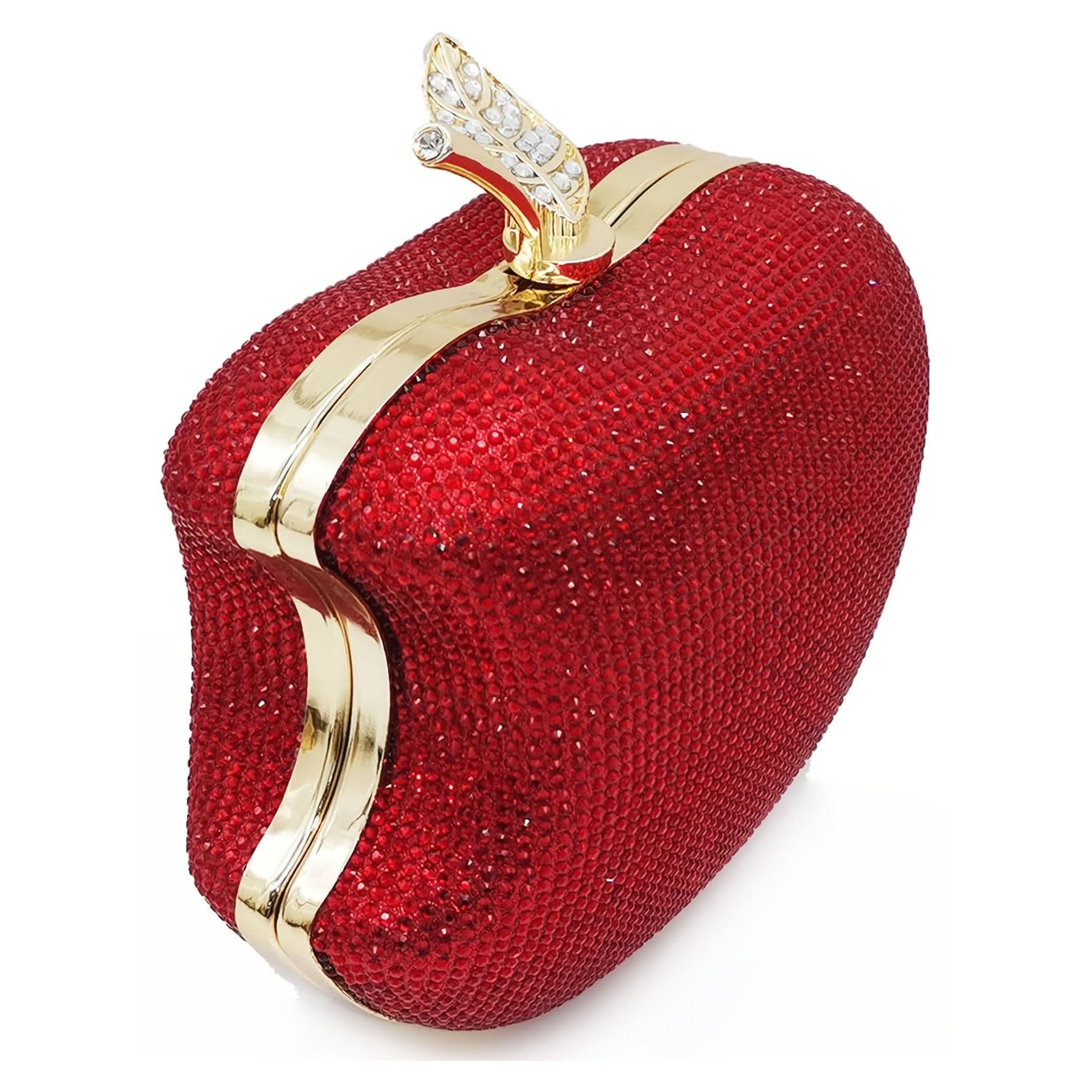 Rhinestone Apple-Shaped Clutch – Party Bag