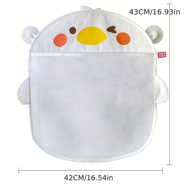 Cartoon Bath Net Bag with Suction Cup – Waterproof Baby Bath Storage Net