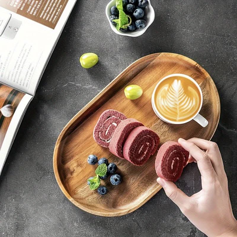 Stylish Wooden Rolling Tray with Cup Coaster