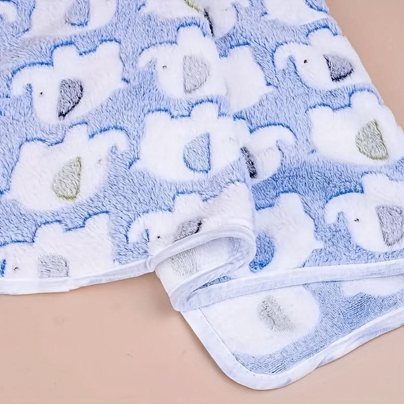 Cartoon Elephant Soft Pet Blanket for Cats & Dogs