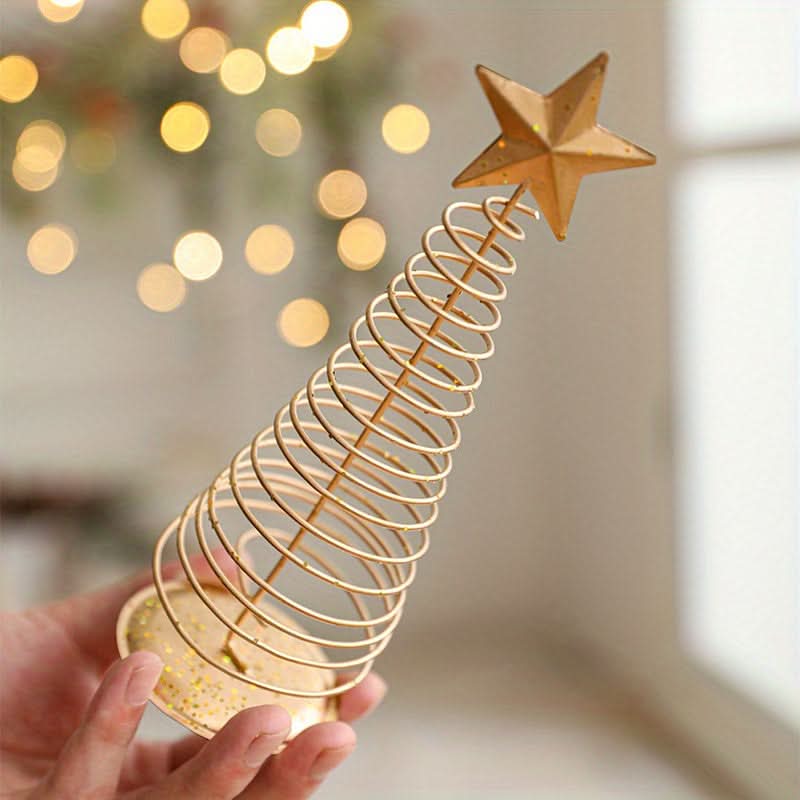 Pack of 3 Mini Iron Christmas Tree Tabletop Decor