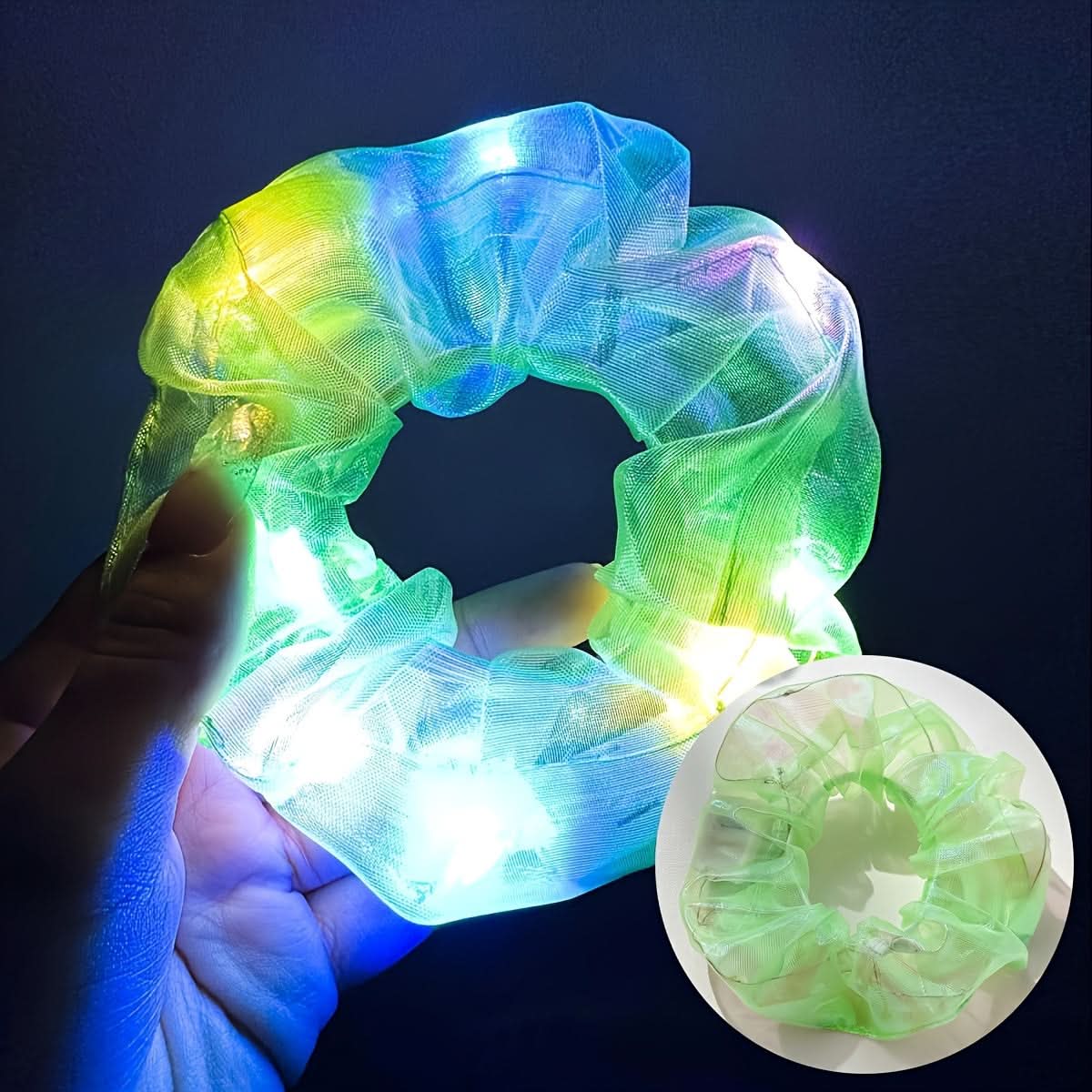 7PCS Glow-In-The-Dark LED Hair Scrunchies