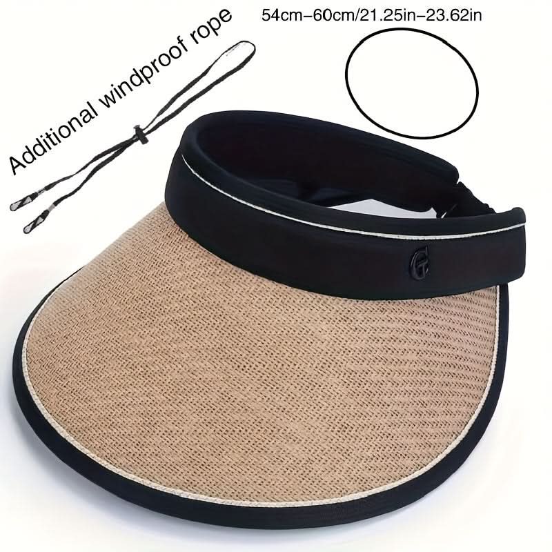 1-2pcs Summer Women's Sun Hat with Detachable Windproof Rope