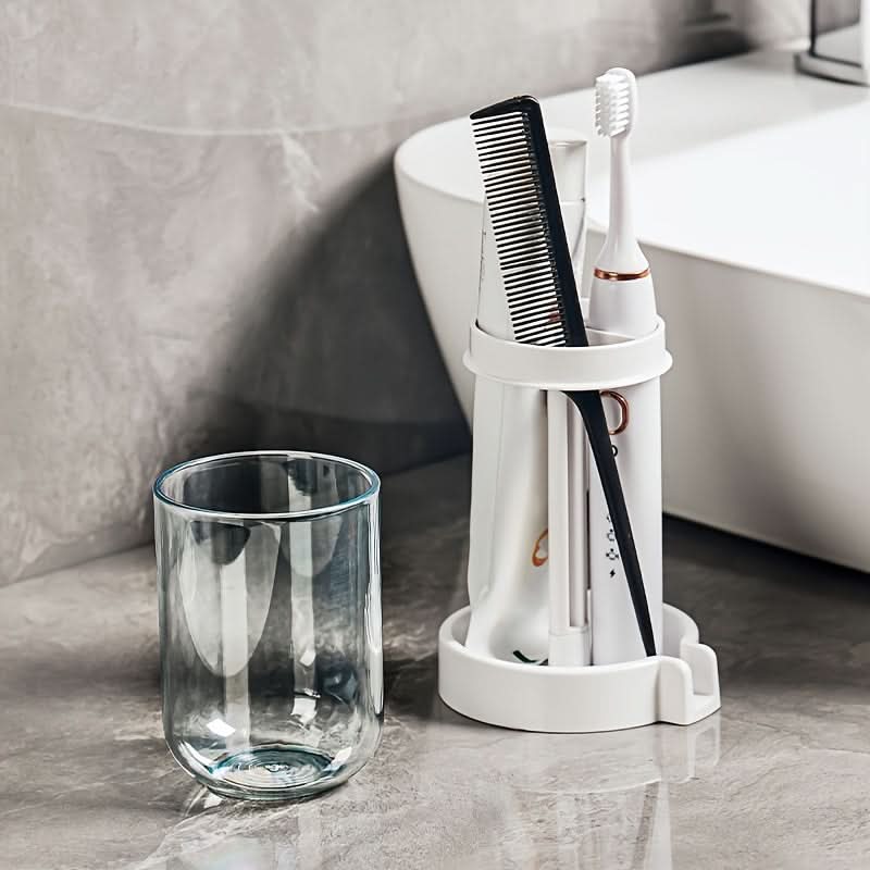 Sleek Toothbrush Holder & Mouthwash Cup Set for Couples