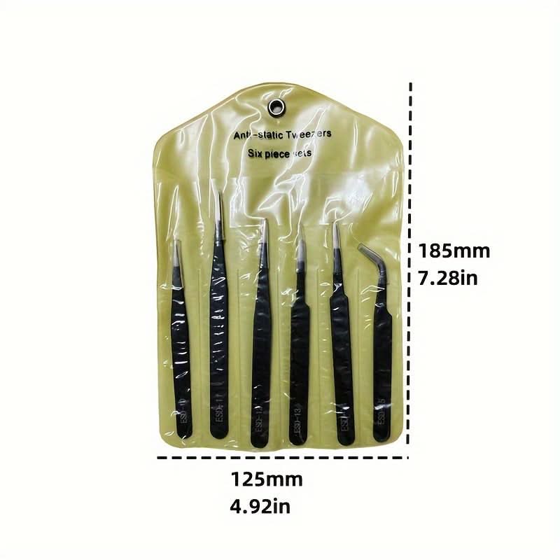 6-Piece Precision Tweezers Set for Phone Repair