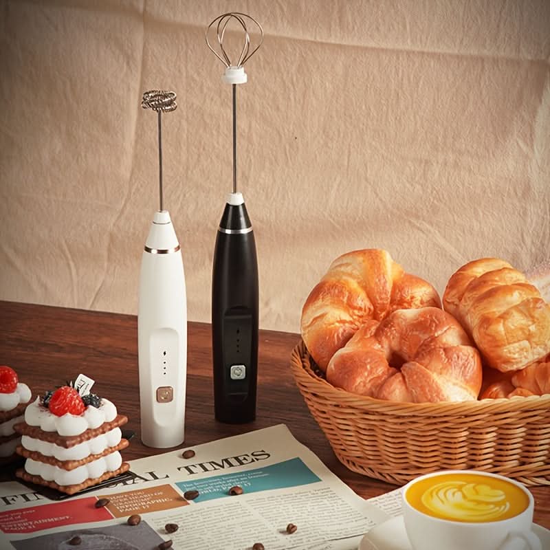 USB Rechargeable Handheld Milk Frother – 3-Speed Adjustable Blender