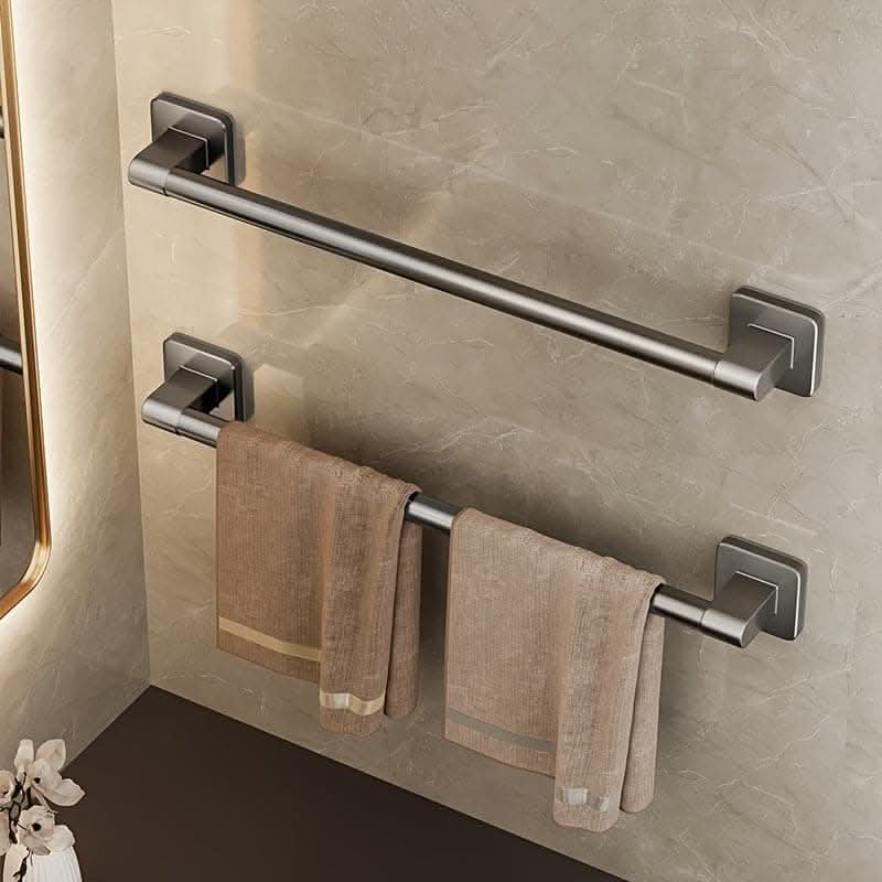 Easy-Install Self-Adhesive Towel Bar - Space Aluminum No-Drill Rack
