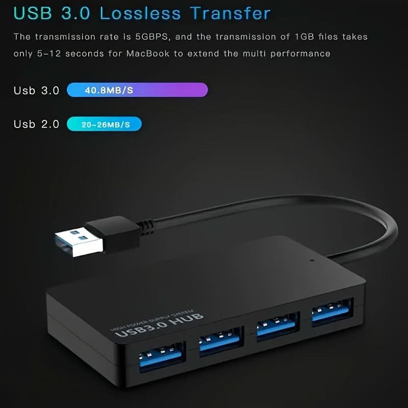 USB 3.0 4-Port High-Speed Charging Hub