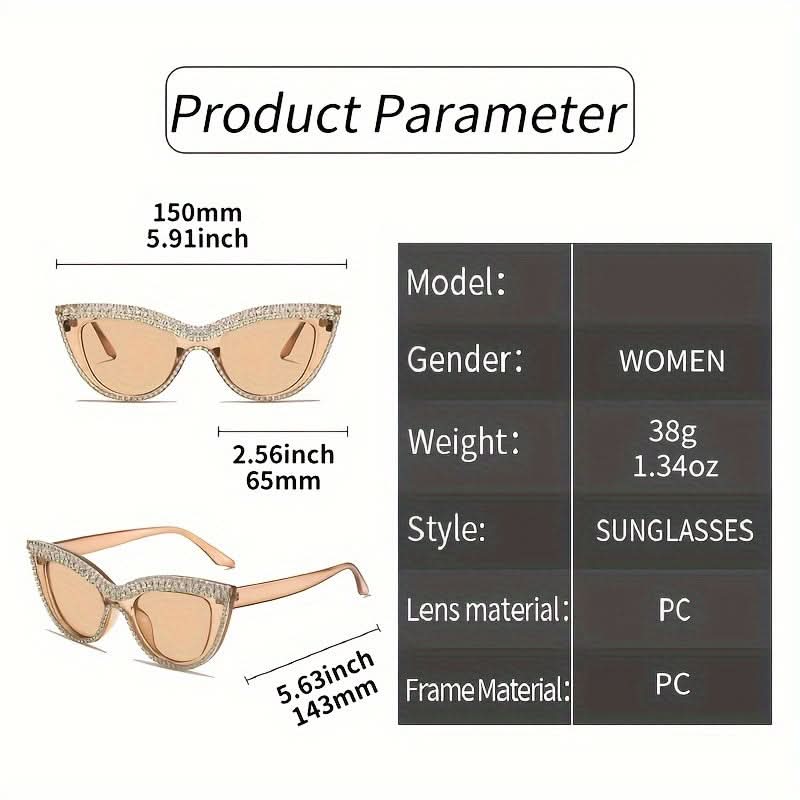 Luxury Rhinestone Cat Eye Sunglasses for Women