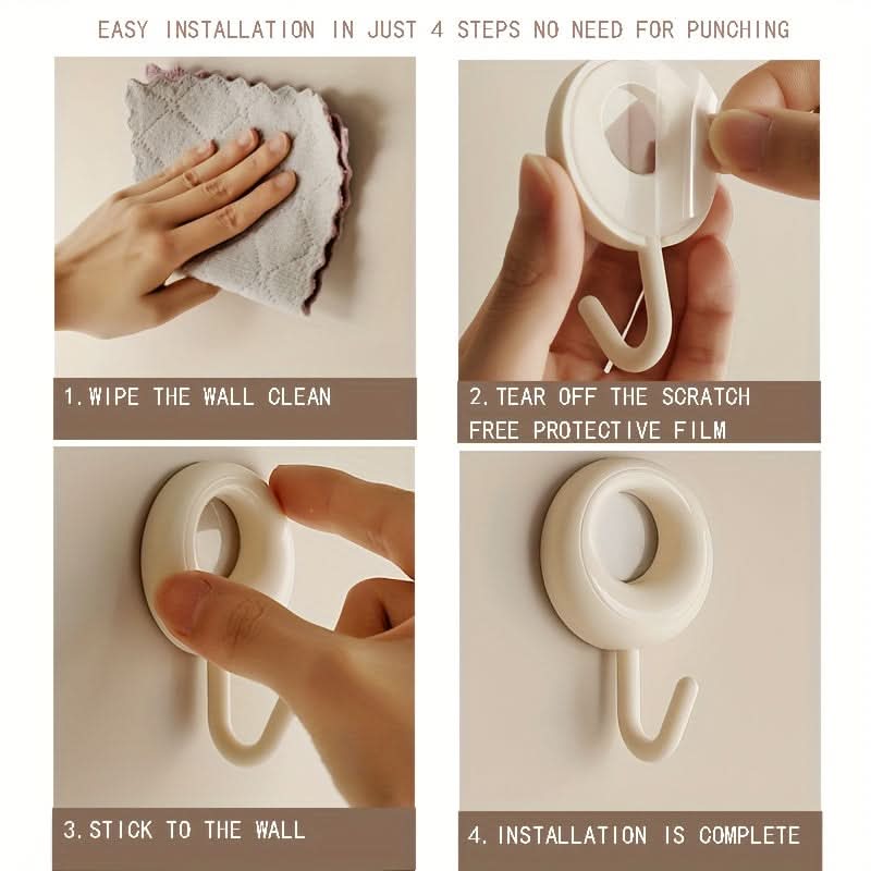 4-Piece Self-Adhesive Wall Hooks Set