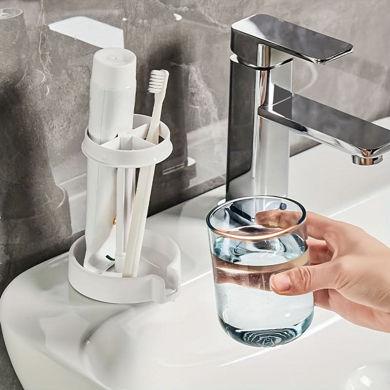 Sleek Toothbrush Holder & Mouthwash Cup Set for Couples