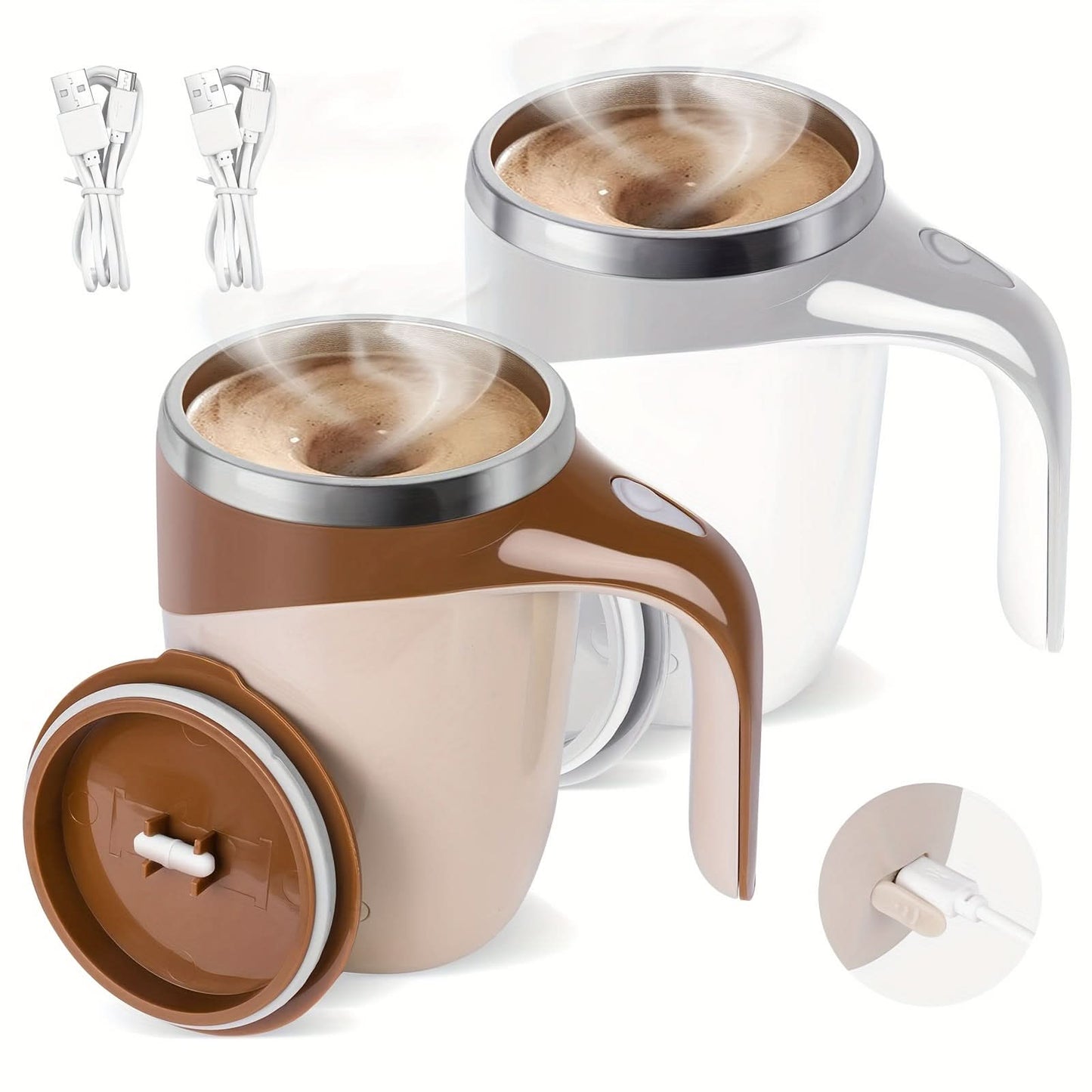 Rechargeable Electric Self-Stirring Mug - Portable Magnetic Stirring Coffee Mug