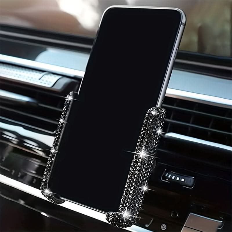 Car Phone Holder with Artificial Diamond