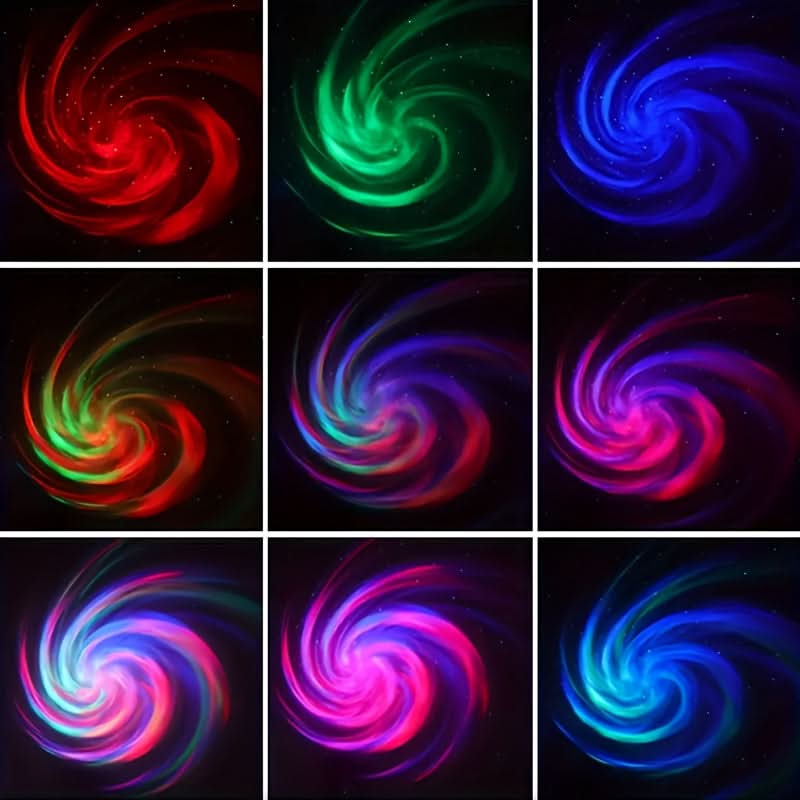 USB Galaxy Projector – Starry Sky & Ocean Wave Night Light, 7 Color Patterns