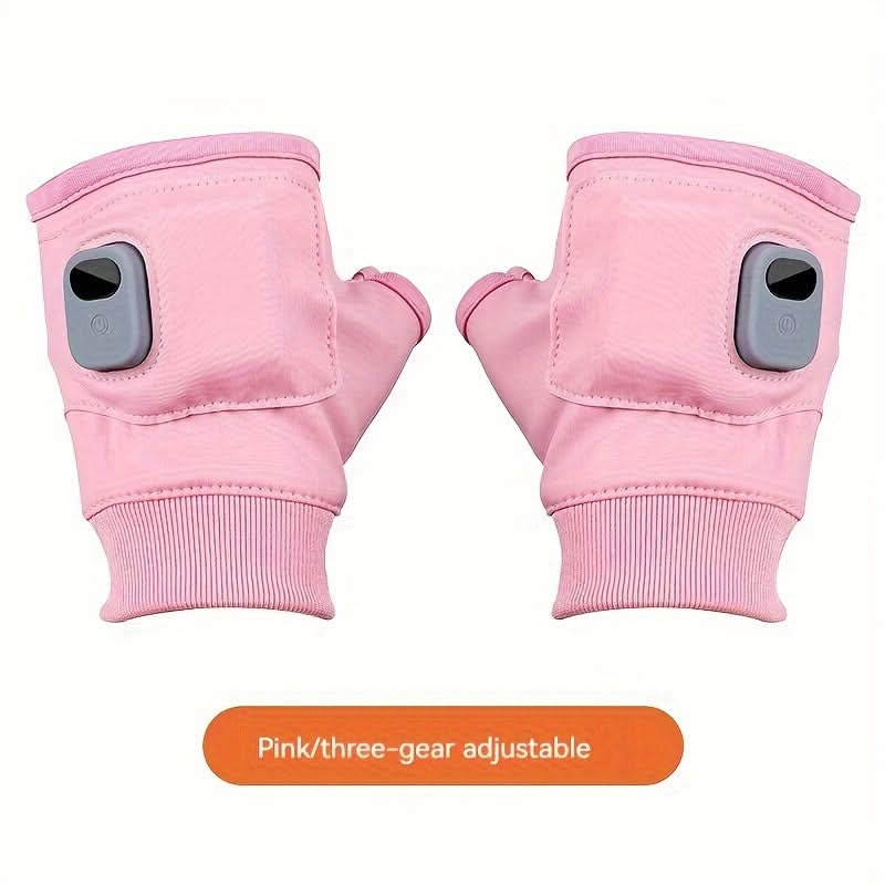 USB Heated Hand Warmer Gloves with 3-Level Control