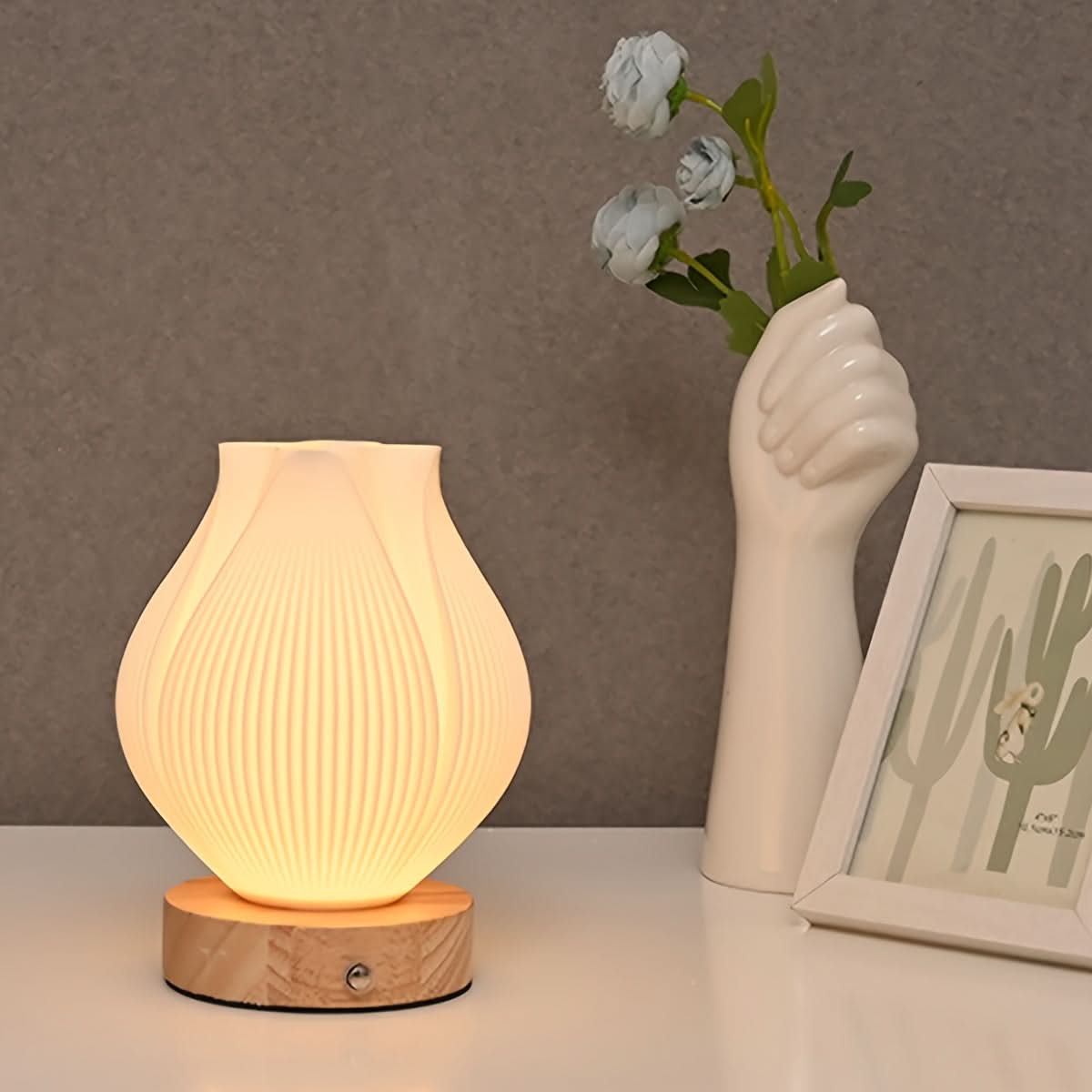 Chic Bedside Table Lamp - USB Powered LED Night Light