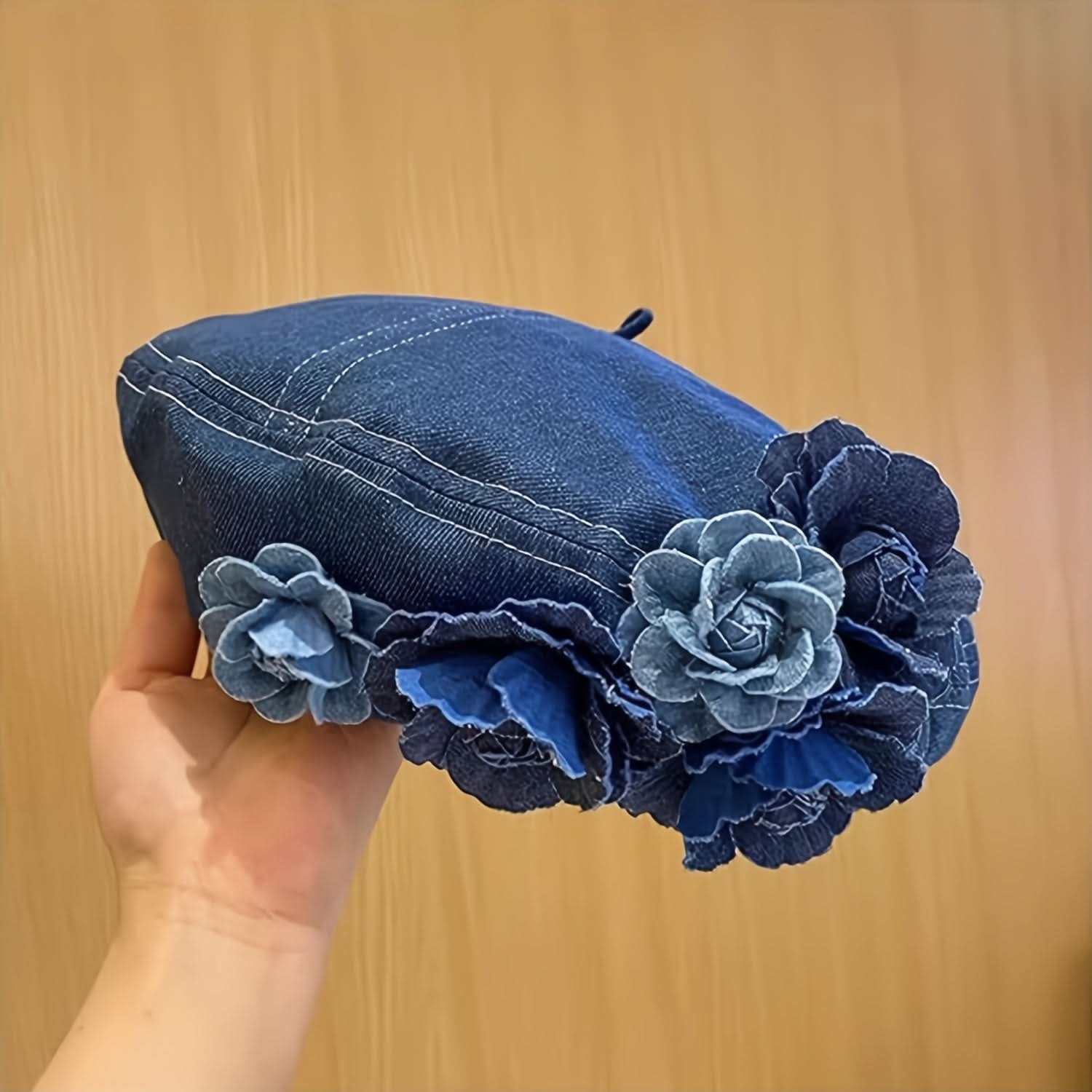 Women's French Denim Beret Hat