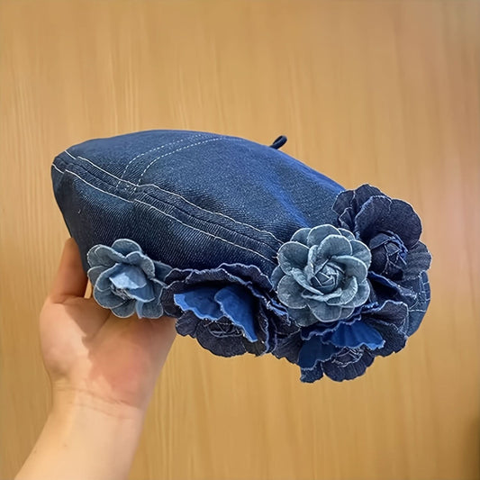Women's French Denim Beret Hat