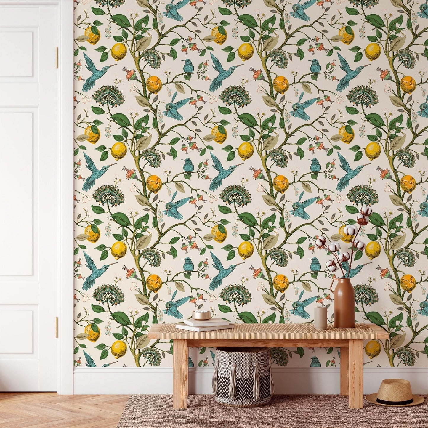 Bluebird Lemon Tree Removable Wallpaper Roll