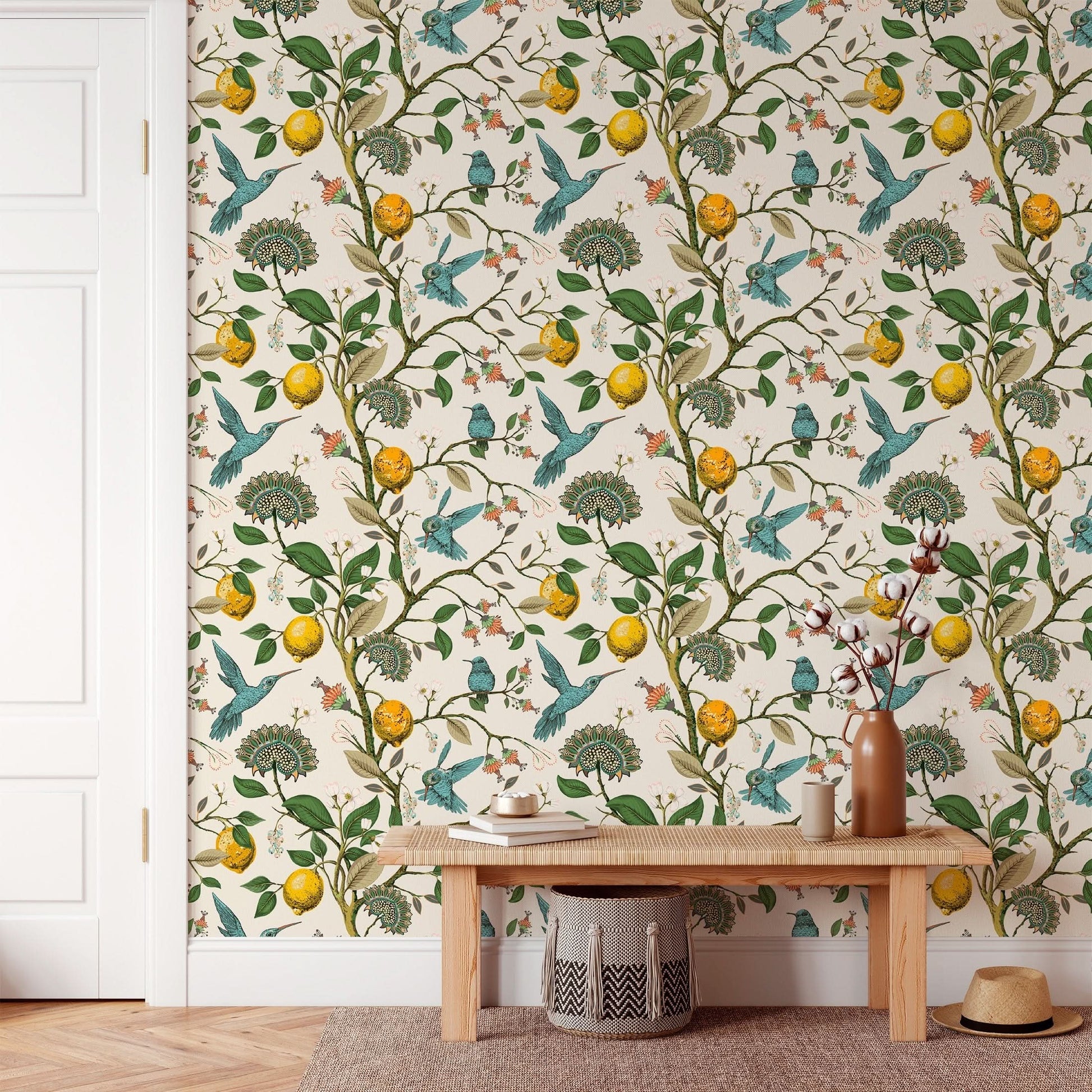 Bluebird Lemon Tree Removable Wallpaper Roll
