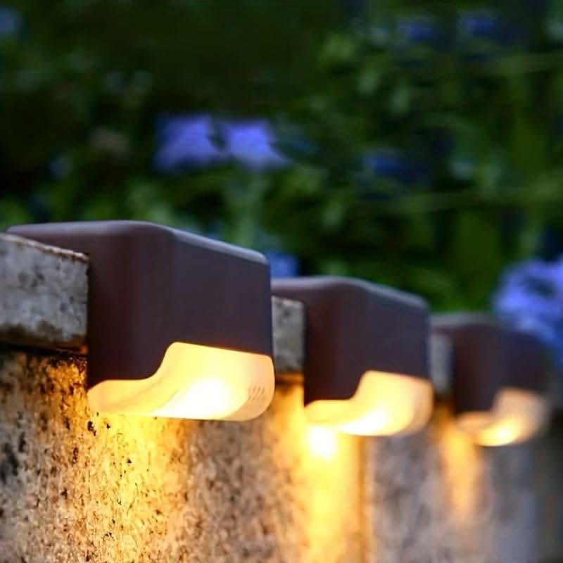 4-Pack Solar Powered Warm LED Deck Lights for Outdoor Use