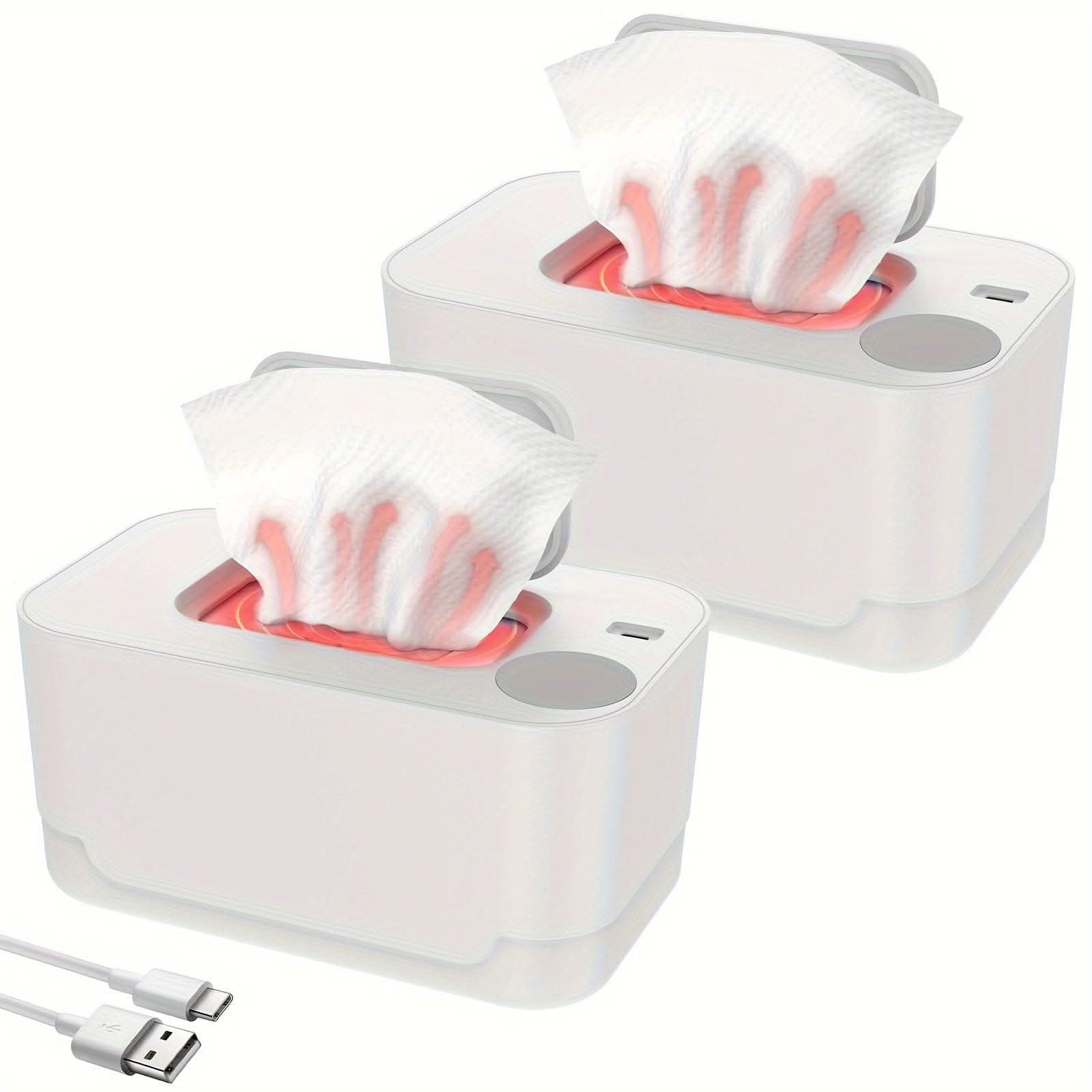 2pcs Portable USB Diaper Wipe Warmer