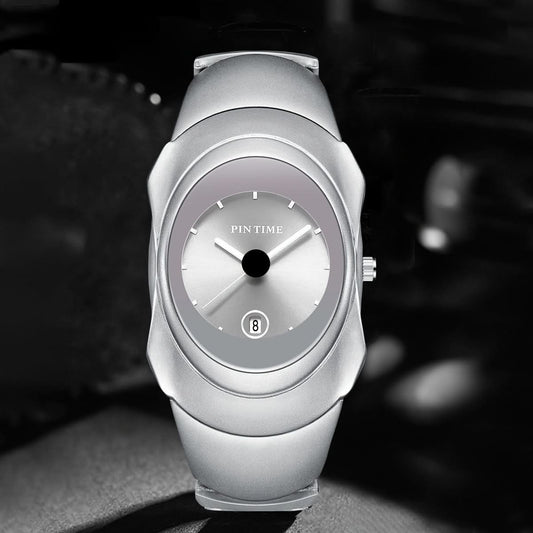 Men’s Ultra-Thin Quartz Business Watch – Stainless Steel Look, Date Display