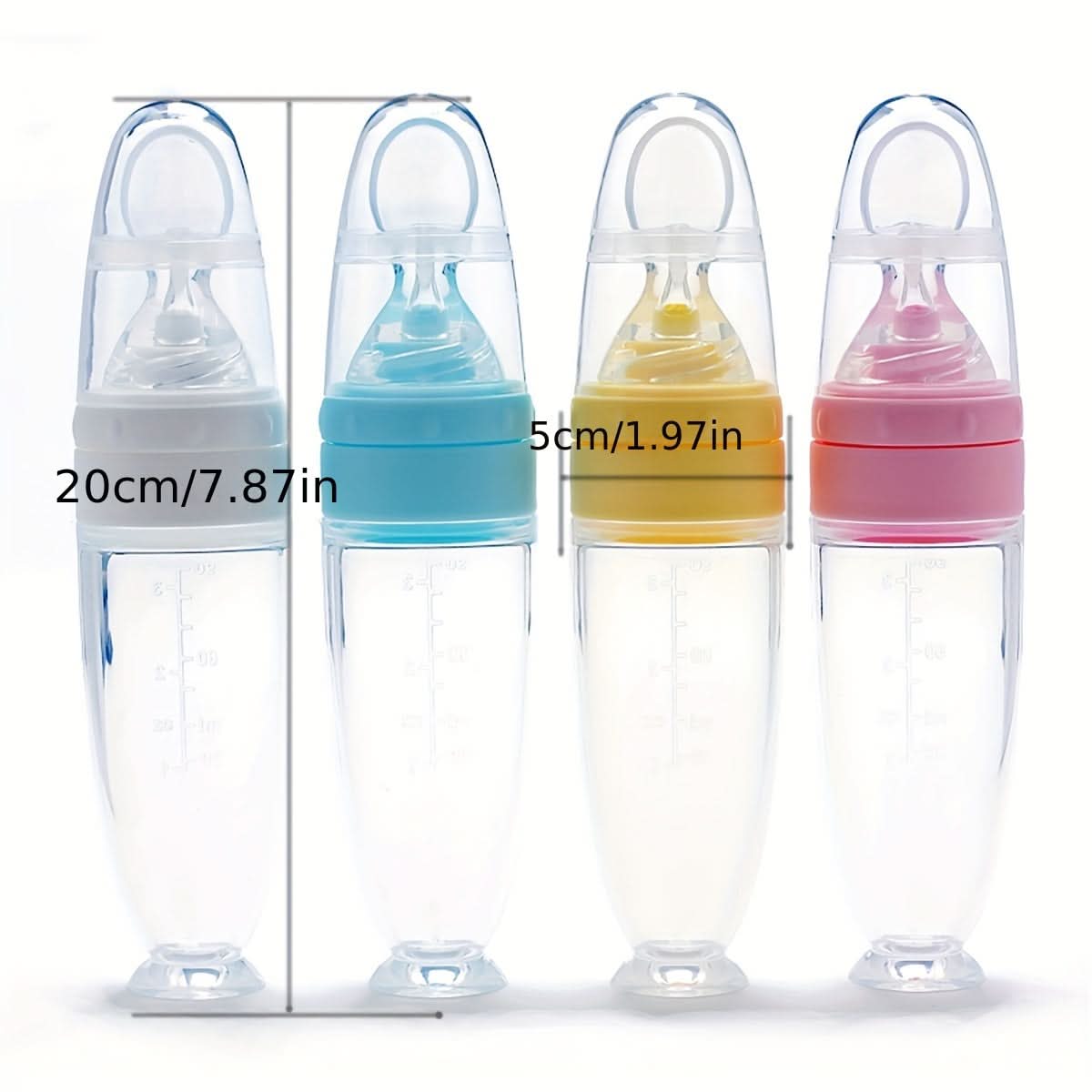 90ml Silicone Self-Controlled Baby Feeding Bottle with Soft Spoon Head