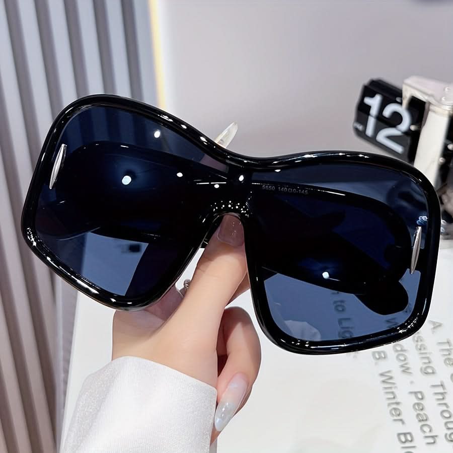 Oversized Square Frame Reflective Lens Glasses