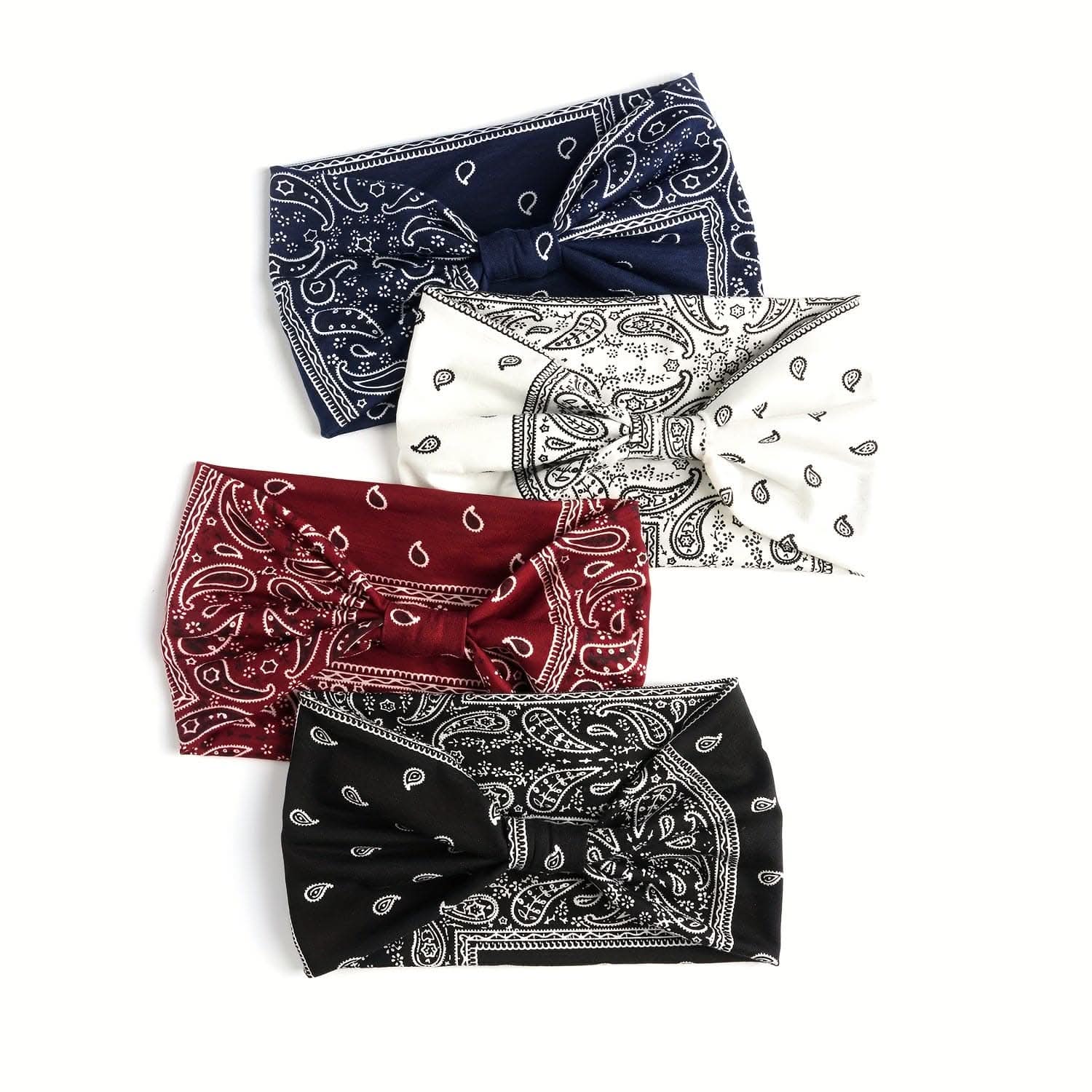 Stylish Boho Turban Headband – Soft Stretchy Paisley Pattern with Knotted Design